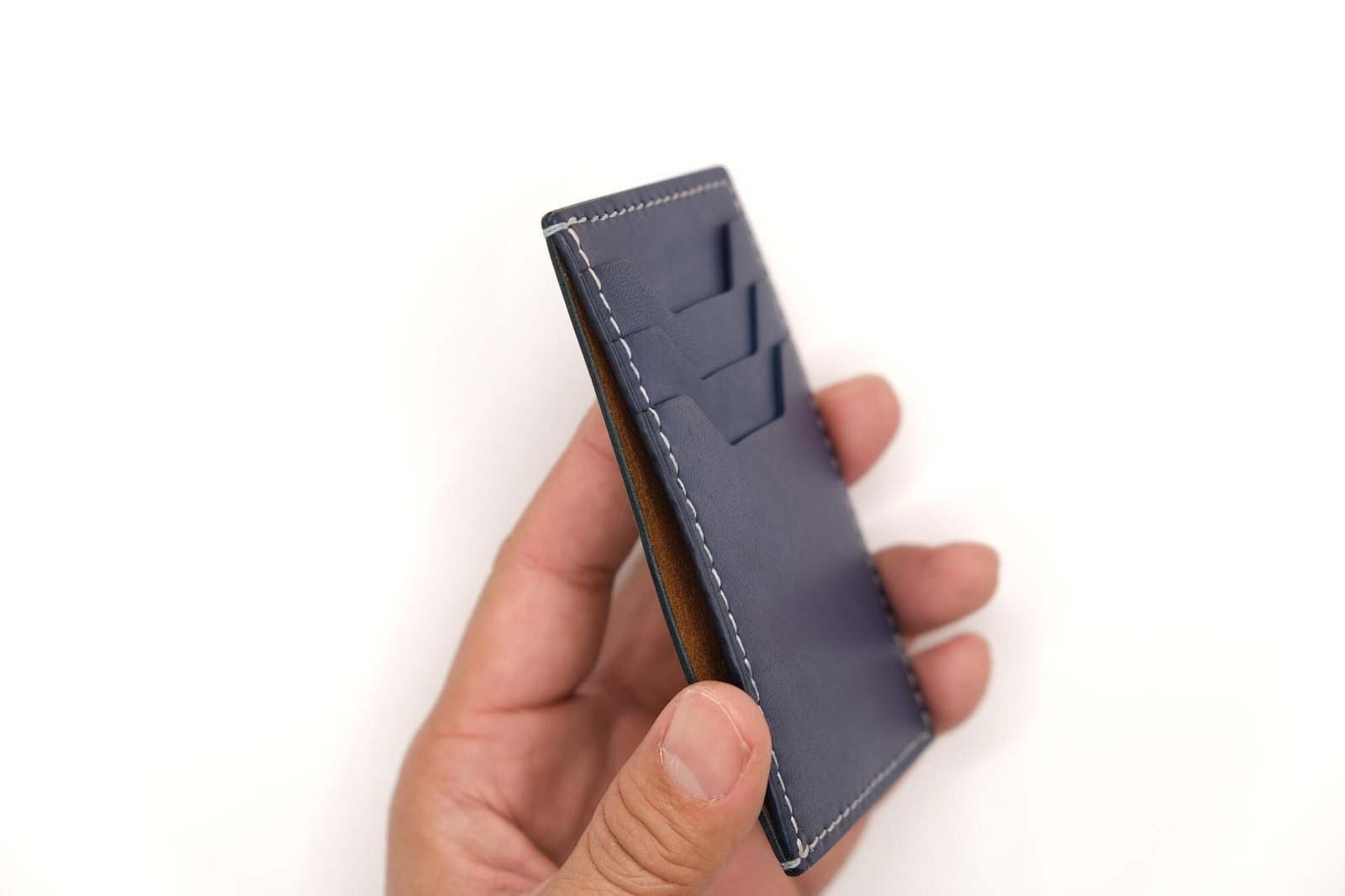 Leather Card Holder with Hand-Carved Whale in Sweater – Whale Wallet – Ocean Lover Gift – Minimalist Wallet - Image 6