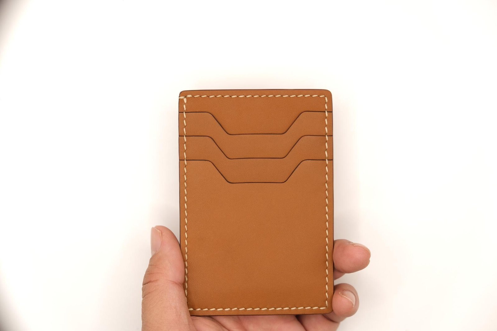 Hand-Carved Leather Card Holder with Lily of the Valley – Hand-Painted Floral Leather Card Case – Best Gift for Her - Image 6