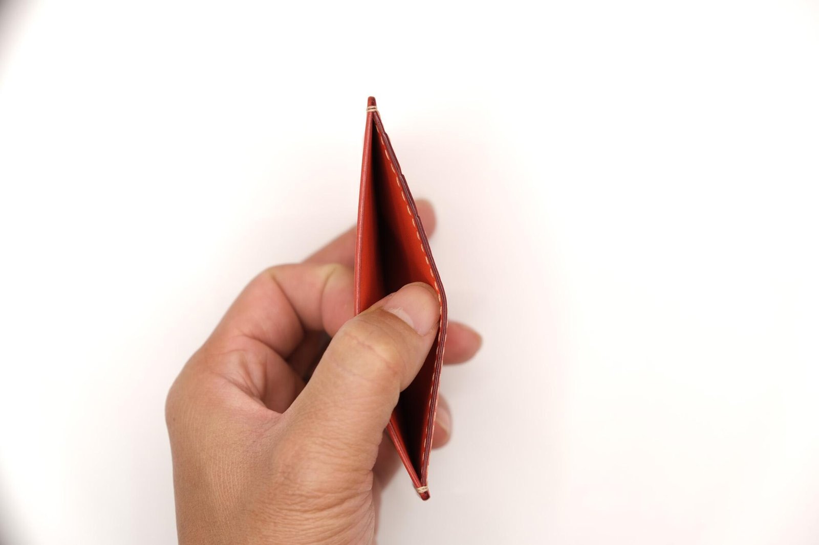 Hand-Carved Leather Card Holder with Smiling Tabby Cat – Cute Cat Slim Wallet – Gift for Cat Lovers - Image 8