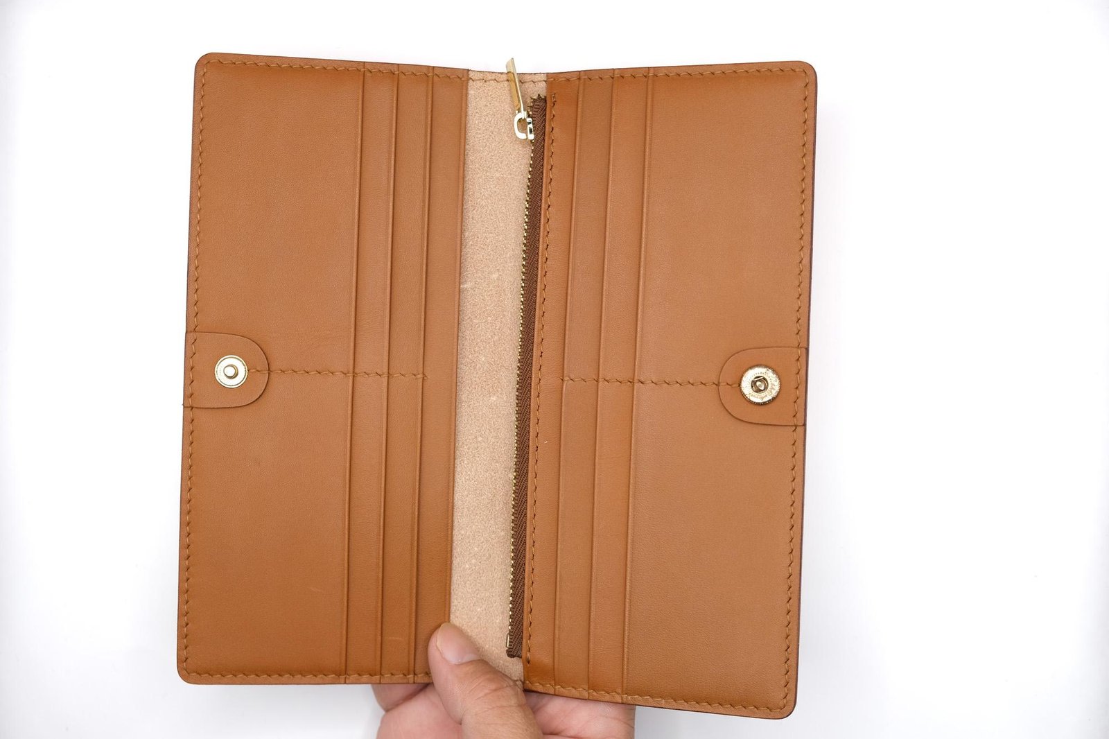 Hand-Tooled Leather Long Wallet with Bird and Blossoms – Handmade Leather Wallet with Long-Tailed Bird - Image 9