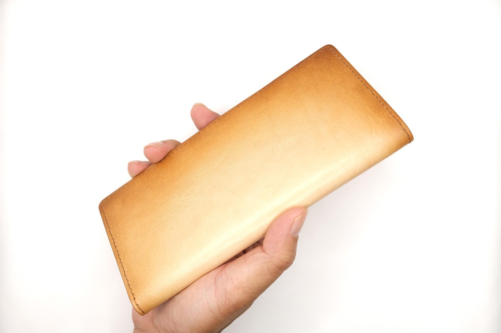 Hand-Tooled – Handmade Leather Long Wallet with Butterfly and Camellia – Nature-Inspired Butterfly Wallet - Image 4