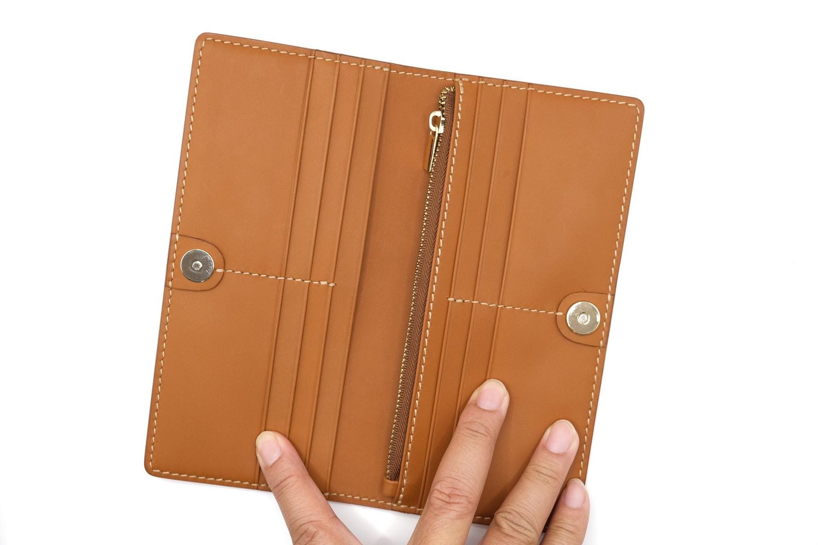 Hand-Tooled Leather Long Wallet – Robin and Acorn Design | Nature-Inspired Leather Bifold for Women or Men - Image 8